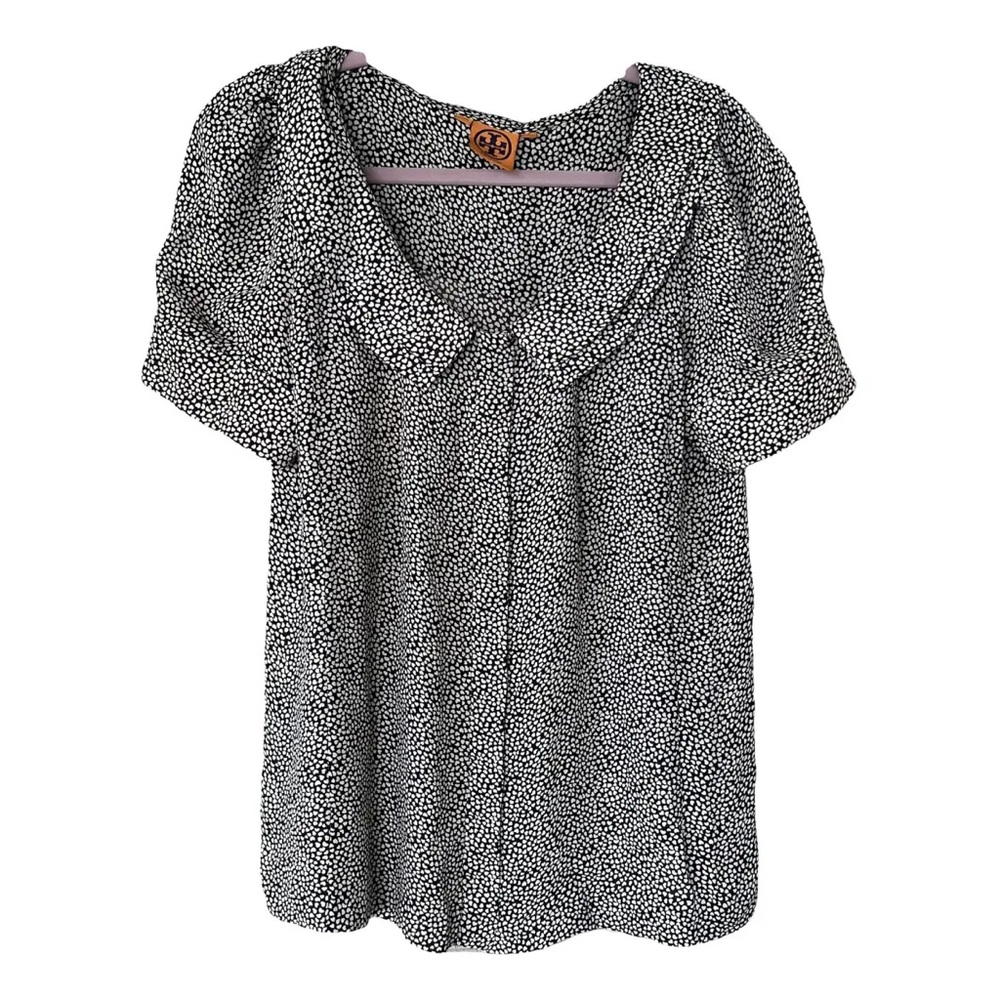 Tory Burch Button Front Ruffle Collar Blouse Size… - image 1